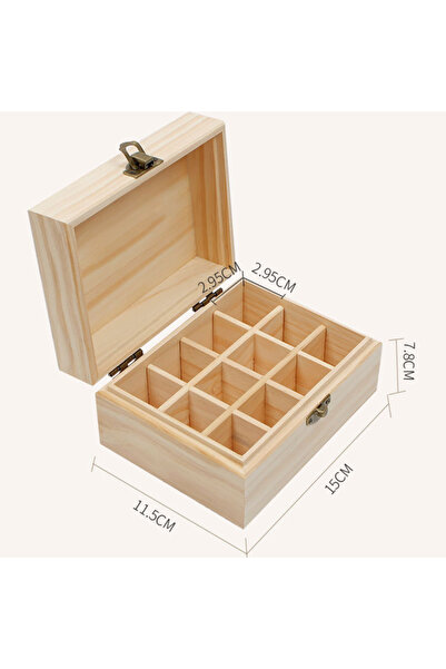 Choice صندوق تخزين خشبي ١٢ فتحة، منظم حمل ١٢/٢٥ فتحة، زجاجات زيوت عطرية، حاوي...