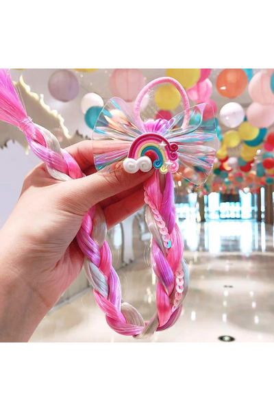 Choice ربطة شعر Rainbow01 للفتيات، عصابة رأس تنكرية على شكل إلسا، ضفيرة منسوج...