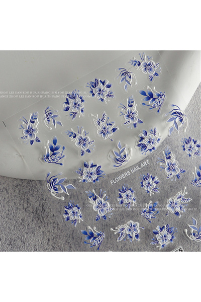 Choice 1 قطعة M-1165 1 قطعة ملصقات أظافر كاواي منقوشة 5D على شكل زهرة بتلات و...