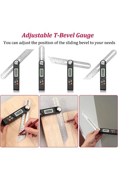Ninth World Electronic Protractor Digital Goniometer Stainless Steel Multi Angle Ruler 360 Degree Angle Find...