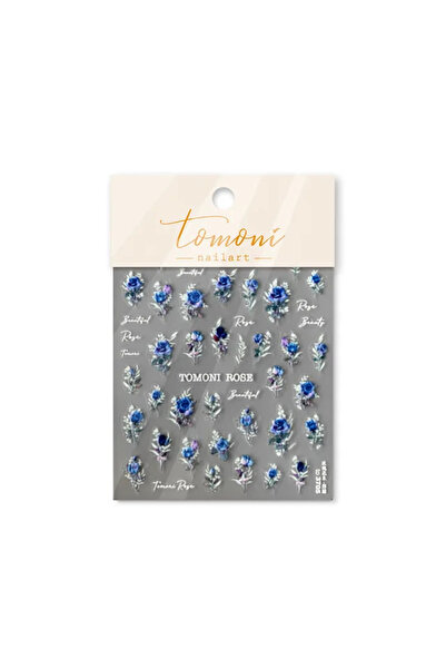 Choice ملصقات أظافر على شكل زهرة ورد حمراء وزرقاء يابانية عتيقة من قطعة واحدة...