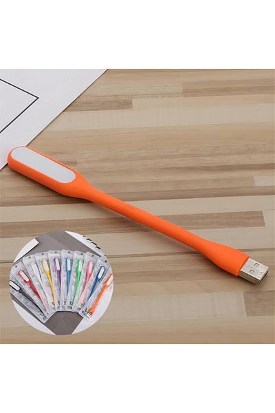 Choice 5pcs Orange 5pc Mini Usb Led Reading Lamp, Portable Book Lamp, Camping Night Lights, Led Energy Savi