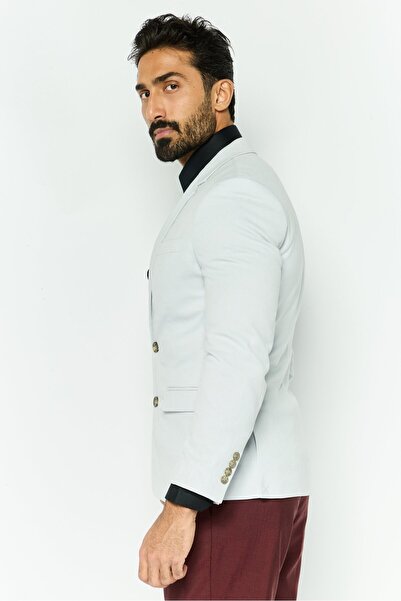 Asos Design Men Slim Fit Solid Formal Blazer, Light Grey