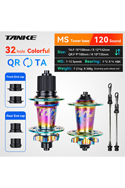 Choice 32-Colorful MS TA-QR TANKE 120 Click Hub 6 Bearing MTB Hub Front Rear ...