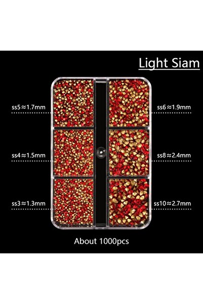 Choice أحجار الراين الكريستالية لايت سيام 1000 قطعة من أحجار الراين اللامعة ذ...