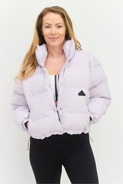 adidas Women Sportswear Fit Long Sleeve Outdoor Puffer Jacket, Lavender