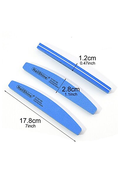 choice2 مجموعة مكونة من 10 قطع من مبردات الأظافر ثنائية الجوانب باللون الأزرق...