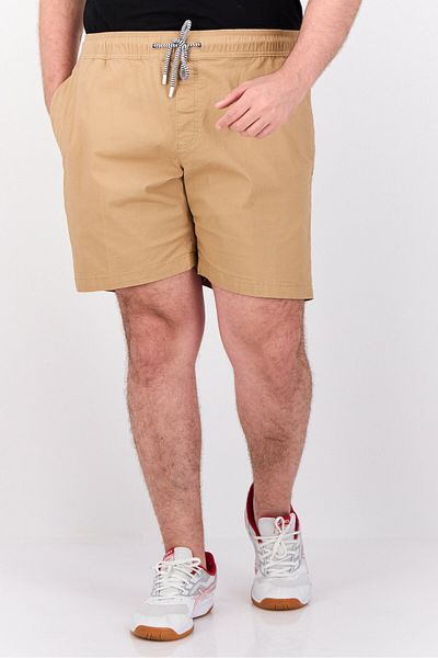 Perry Ellis Men Solid 7 Inseam Basic Shorts, Tan