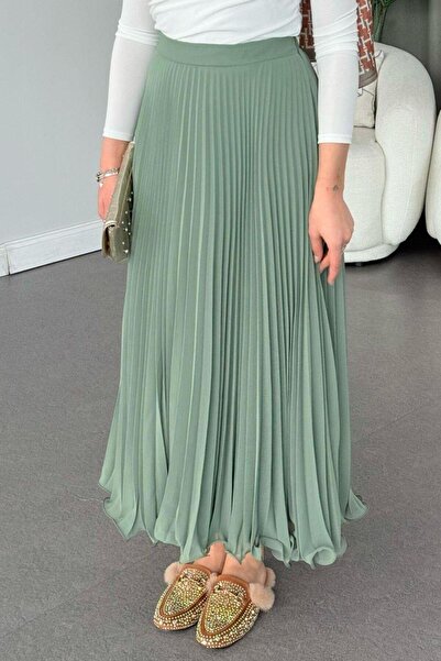 Şulemoda Giyim Fusta din șifon plisată Mentă