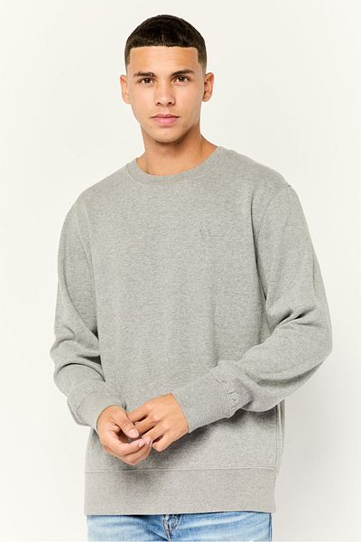 AMERICAN EAGLE Men Crew Neck Heather Long Sleeves Sweatshirt, Grey