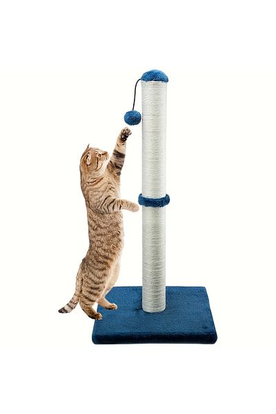 Choice Blue Two Section Vertical Sisal Material Safe Cat Climbing Frame Tree Modern Stable Design Cat Scrat