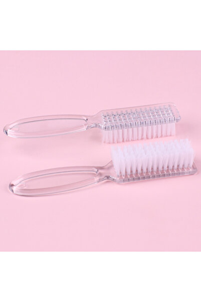 Choice Clear 4Pcs Transparent Nail Brush Cleaning Brushes Plastic Handle Grip...
