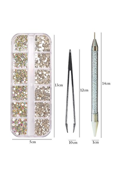 Choice مجموعة أحجار الراين الكريستالية الشفافة من كريستال AB مع 12 شبكة متعدد...