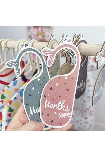 Choice Size fits all Baby Closet Dividers 7pcs Wooden Baby Closet Size Organizer One-Side Whale Shape Neutr