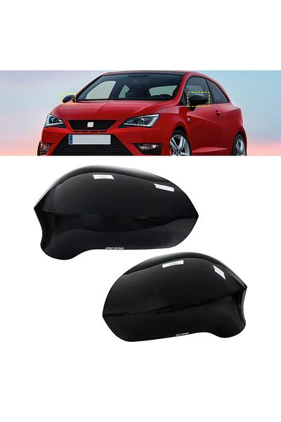 Choice For Seat Ibiza 6J MK4 08-17 Gloss Black Door Wing Mirror Cover Caps Left + Right