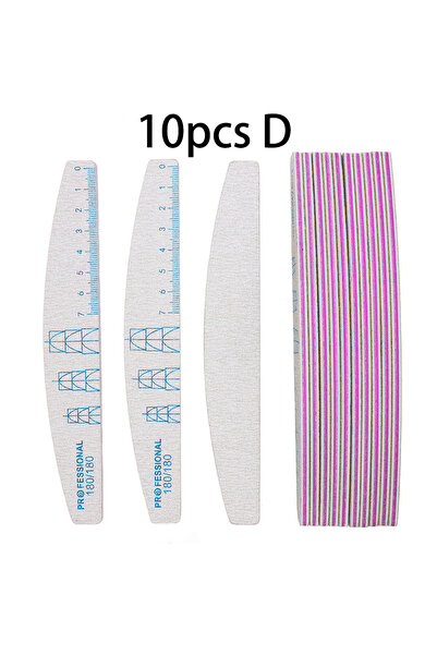 Choice4 10 قطع من مبرد أظافر على شكل حرف D بحبيبات 100/180/240، مبرد أظافر عل...