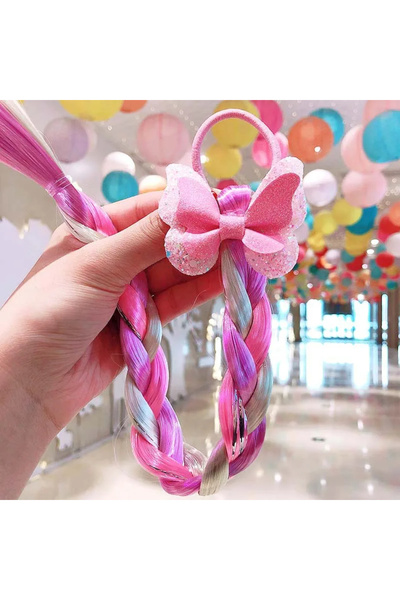 Choice ربطة شعر وردية للفتيات، عصابة رأس تنكرية على شكل إلسا، ضفيرة منسوجة، ت...