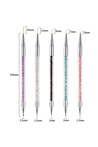 Choice1 03 5/20 قطعة فرشاة فن الأظافر، رأس تصميم، رسم، نحت، قلم تنقيط، بطانة ...