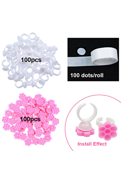 Choice1 مجموعة زهور لتمديد الرموش اصنعها بنفسك، مراوح لتمديد الرموش، حامل غراء على شكل زهرة، صينية صبغة لـ G