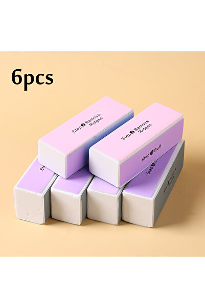 Choice 6 قطع G-127 إسفنجة تلميع أظافر بأربعة جوانب، ملونة، كتلة تلميع، طحن، ت...