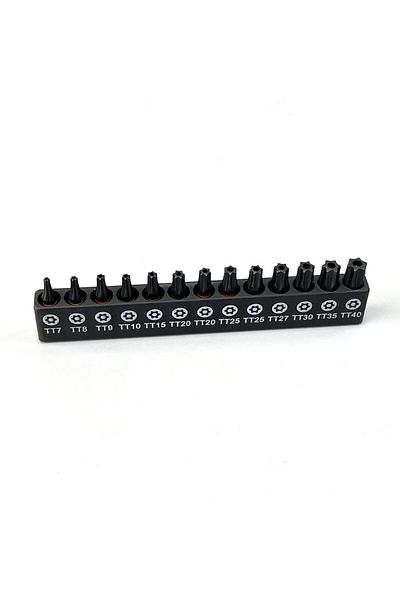 Binoax black 13pcs Torx Screwdriver Set S2 25mm Hollow Magnetic Tools Set with Bit Holder T7-T40 Hex Shank