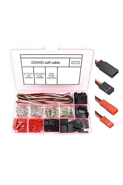 AOKIN 1 box 40Sets Servo Plug Male Female Connector Crimp Pin Cable Kit Compatible JST SYP Futaba for Hite