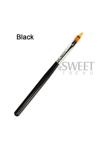 Choice Black 1pcs Nail Brush Pen UV Gel Gradient Bloom Nail Art Painting Wood Handle Nylon Hair Black White