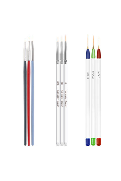 Choice1 24 5/20 قطعة من فرشاة فن الأظافر ذات رأس تصميم ورسم ونحت وقلم تنقيط و...