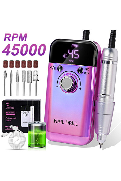 Choice ماكينة حفر أظافر كهربائية أرجوانية 45000 دورة في الدقيقة، مثقاب أظافر ...