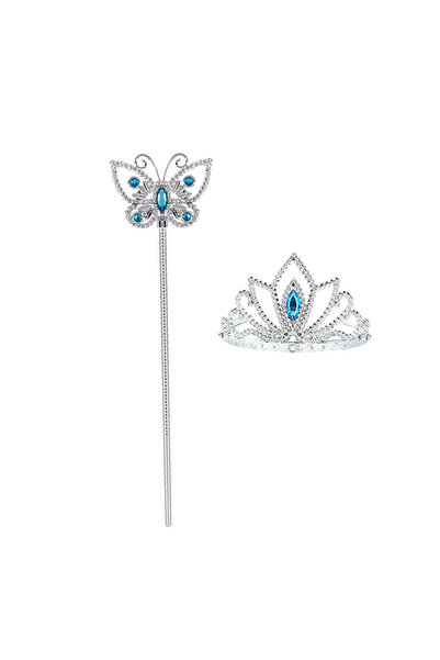 Choice تاج وعصا سحرية مرصعة بأحجار الراين من Butterfly21 للأطفال مع رأس كريست...
