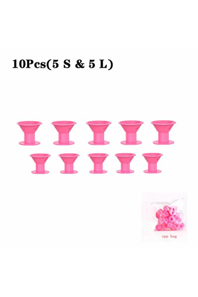 Choice 10 قطع وردية (5S 5L) 10/20 قطعة من مكواة تجعيد الشعر المطاطية الناعمة ...