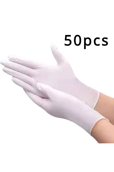 Choice M 50pcs 50pcs White Nitrile Gloves Disposable Household Cleaning Nitrile Gloves Suitable For Food Pr