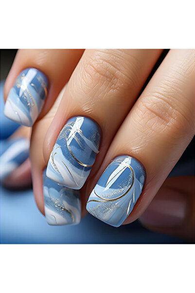 Choice 1534 24 قطعة/مجموعة أظافر صناعية قصيرة متوسطة مربعة لامعة على شكل راقص...