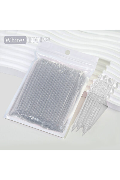 Choice Transparent 100Pcs Reusable Crystal Glitter Stick Double End Nail Art ...