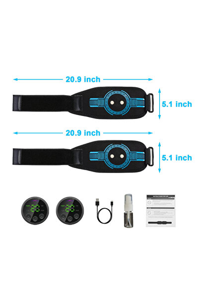 choice2 حزامان للساقين، جهاز تدريب عضلات البطن قابل لإعادة الشحن عبر USB، حزا...
