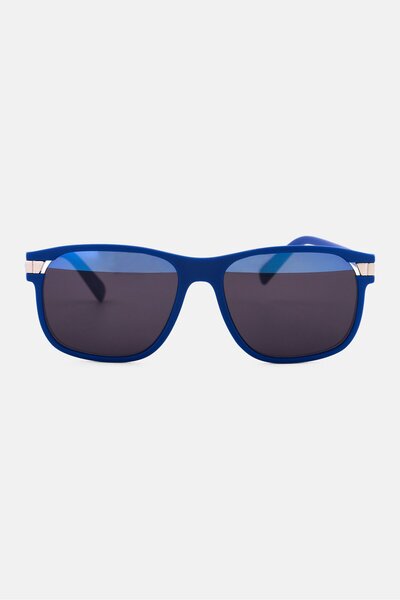 Police نظارة شمسية مربعة SPL231 للرجال، حماية من الأشعة فوق البنفسجية، أزرق/أسود