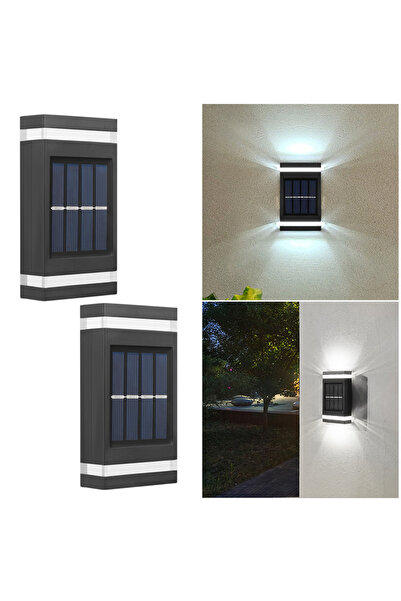 Choice1 White light 2pcs 6LED Outdoor Solar Wall Lamp, Waterproof Wall Washin...