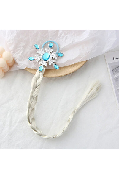 Choice ربطة شعر إلسا زرقاء للفتيات، عصابة رأس تنكرية على شكل إلسا، ضفيرة منسو...