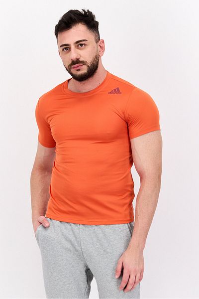 adidas Men Sportwear Fit Brand Logo Short Sleeve Training Jersey, Orange