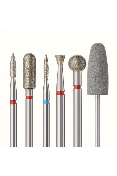 Choice 6pcs 6pcs/set Diamond Sand Nail Files Drill Cuticle Polishing Bit Nail Grinding Head Electric Manicu