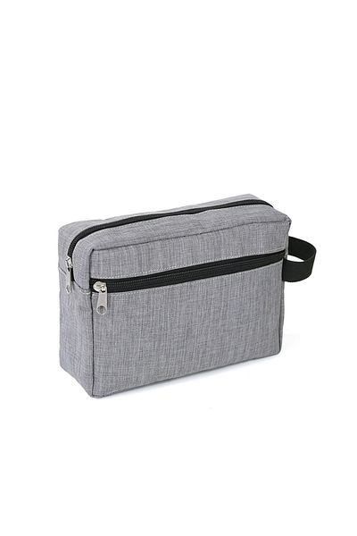 Choice Gray Multifunctional Simple Waterproof Oxford Cloth Cosmetics Bag Thickeneded Double-layer Cosmetic