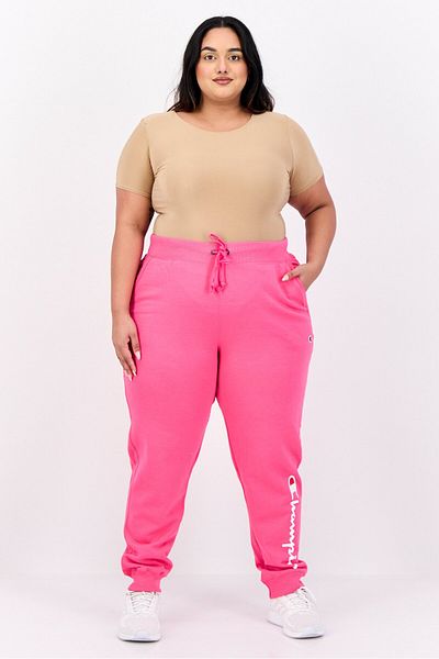 Champion Women Plus Size Brand Logo Outdoor Sweatpants Pink