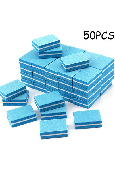 FUMOSIK Blue 50PCS 50Pc Professional Mini Nails Art buffer File 100/180 Sandpaper Manicure Tips Care File Sa