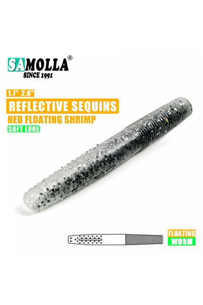 Choice 7CM 10PCS E SAMOLLA Floating Worms Bass Fishing Lure Soft Plastic Arti...