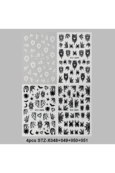 Choice STZ-X048-049-050-051 2 أو 4 ملصقات أظافر الهالوين بتصميمات على شكل قلب...