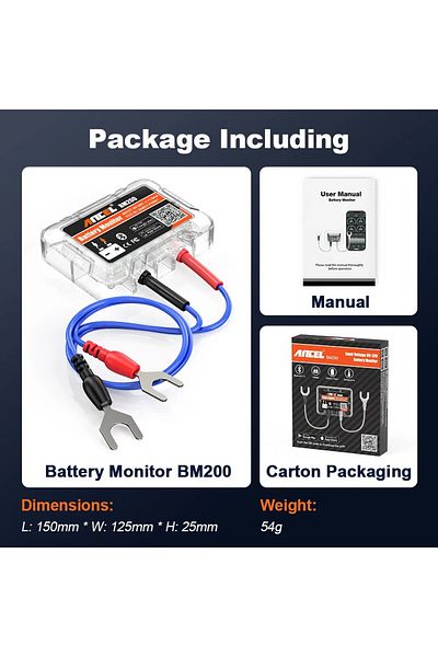 ANCEL BM200 ANCEL BM200 Wireless Bluetooth 4.2 12V Battery Monitor Car Battery Health Check Monitori