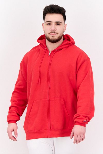 Champion Men Sportswear Fit Long Sleeve Outdoor Full Zip Hoodies, Red