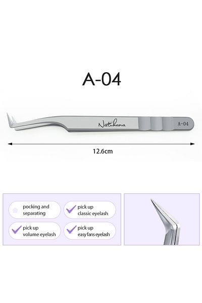 Choice A-04 Stainless Steel Eyelash Extensions Tweezers Lash Artists High Precision Superhard Anti-Static T