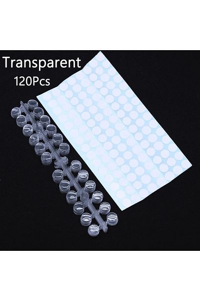 FUMOSIK 01 240 Pcs Round False Nail Display Tips Fake Nail Color Chart Nail Swatch Sticks with Adhesive Stic