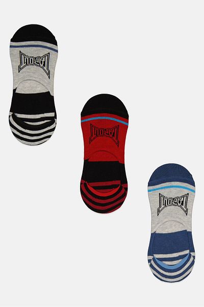Tapout Men 3 Pairs Brand Logo Socks, Multicolor